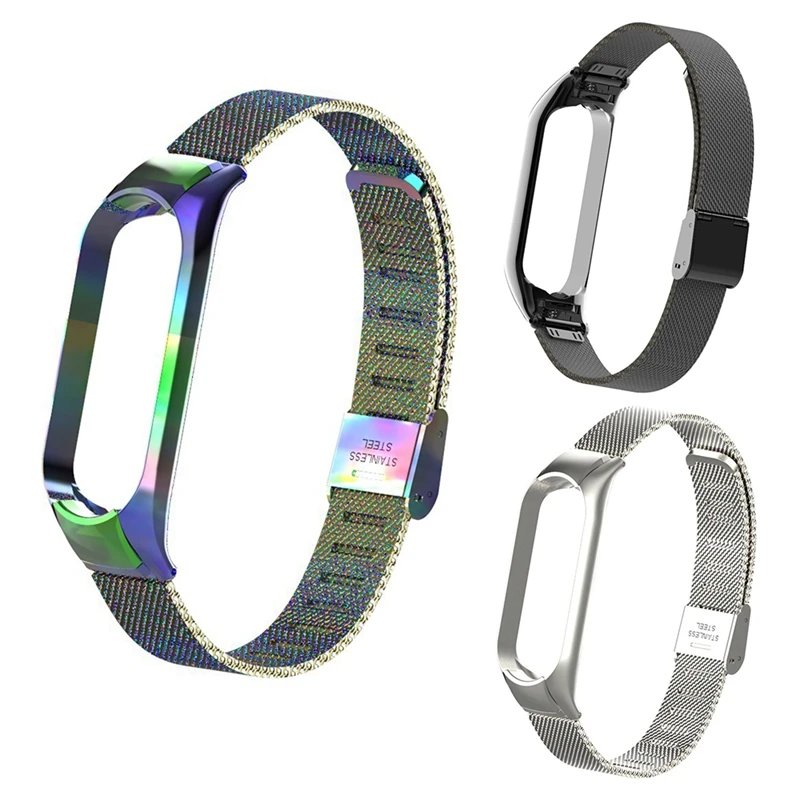 for Xiaomi Mi Band 5/6 Watch Strap Wristbands Metal Replacement Bracelet Accessories Adjustable Wrist Straps | Электроника