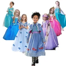 Фантазийное детское длинное вечернее платье; Одежда для девочек; детская одежда для костюмированной вечеринки; зимнее платье принцессы для девочек; нарядное От 4 до 10 лет на Хэллоуин