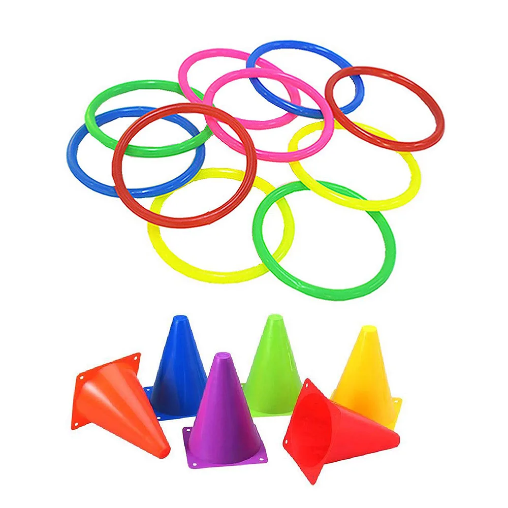 10 Pcs Colorful Hoopla Ring Toss Cast Circle Sets Educational Toy Puzzle Kids SP 