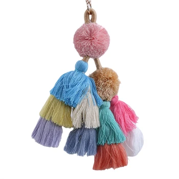 

2020 Fashion Pompon Key Cute Women Leaf Bag Lovely Tassel Pendant For Wallet Bags Parts Accessories Handbag