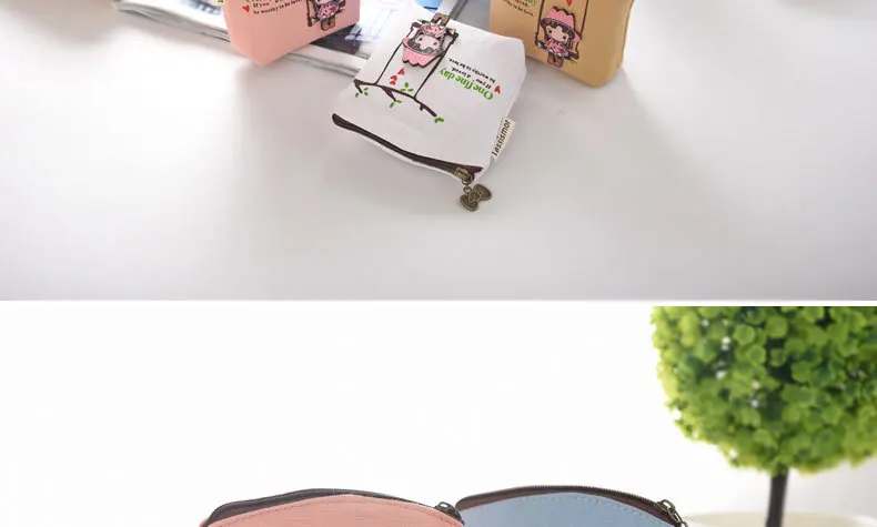Милый женский мини кошелек для монет для женщин мультфильм 3D девушки маленький кошелек для мелочи сумки дропшиппинг HF001