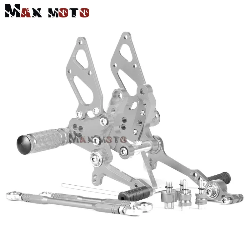Для поездок на мотоцикле DUCATI 1098 1198 848 Аксессуары для мотоциклов с ЧПУ Алюминий подножка Сзади наборы для ухода за кожей регулируемый задний комплект подножки - Цвет: Sliver