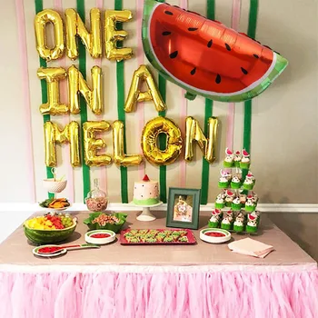 

16 Inch One In A Melon Fruit Foil Balloons Watermelon Helium Air Balls Baby Shower Decora Watermelon Luau Party Decoration Party