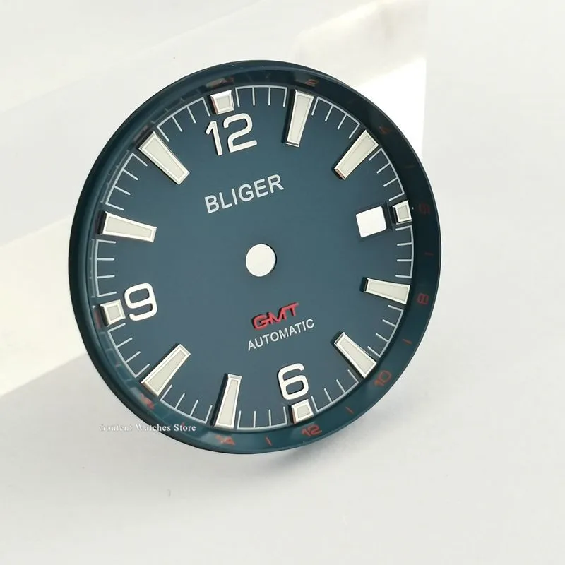 D1-bliger red GMT 1 шт. Bliger/стерильный 31 мм черный синий часы комплект с циферблатом Fit eta 2836/2824 2813/3804 Miyota 8215 821A механизм - Цвет: D1-bliger red GMT