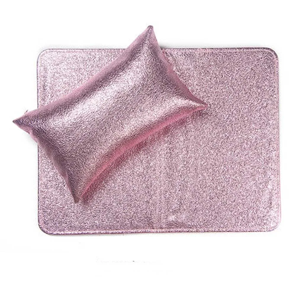 rose gold Дизайн ногтей сверкающие блестки для дизайна ногтей Настольный коврик подушка держатель для рук Подставка для рук Маникюрный Инструмент Дизайн ногтей - Цвет: rose gold