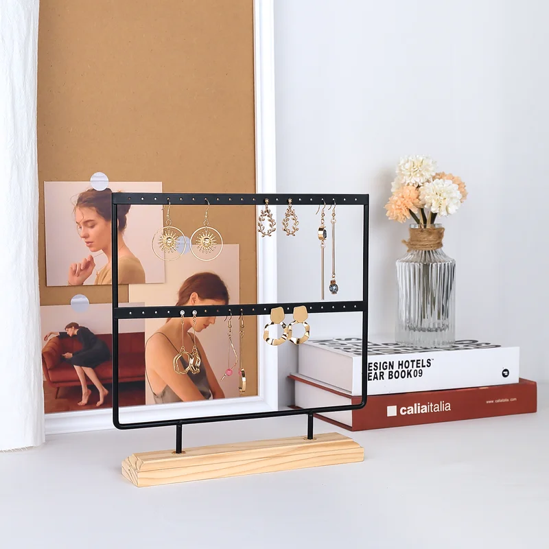 

Luraline Earring Bracket 2 Layers 20 Holes With Pine Base Three-Dimensional Display Stand Decoration Desktop Stand Jewelry