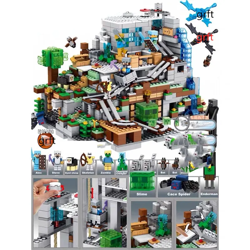 Совместим с Lepinedly Playmobil My World пещера светильник фигурки деревня в мире дракон 21137