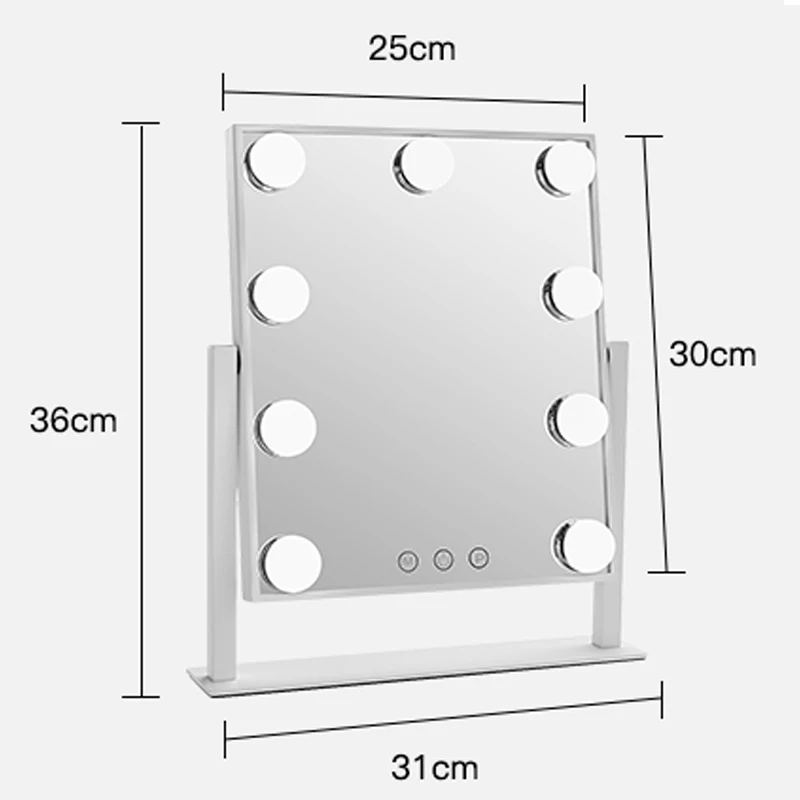 Зеркало для макияжа регулируемое с сенсорным экраном и увеличением 1x 10x|Зеркала