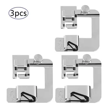 

Fast Shipping New Hot Hemming And Crimping Presser Foot For Electric Sewing Machine Feet Suitable For Machine Sewing 3-Piece Set
