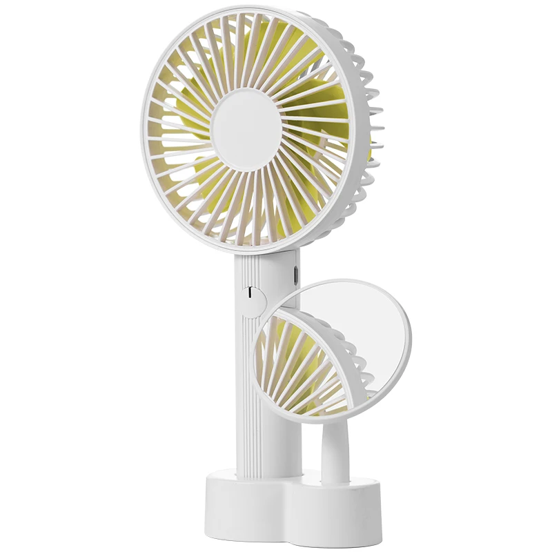 Mini Portable Handheld Fan With Makeup Mirror, 2000Mah Rechargeable Battery Operated Electric Personal Fan For Office, Home, T