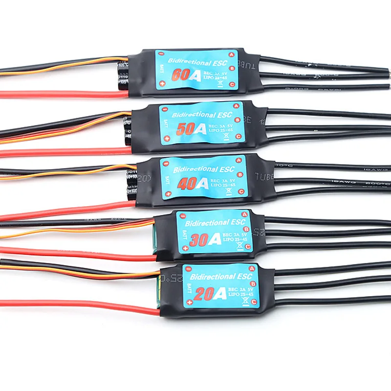 

Bidirectional ESC 20A 30A 40A 50A 60A brushless ESC for Remote Control Ship Pneumatic Underwater Propelle