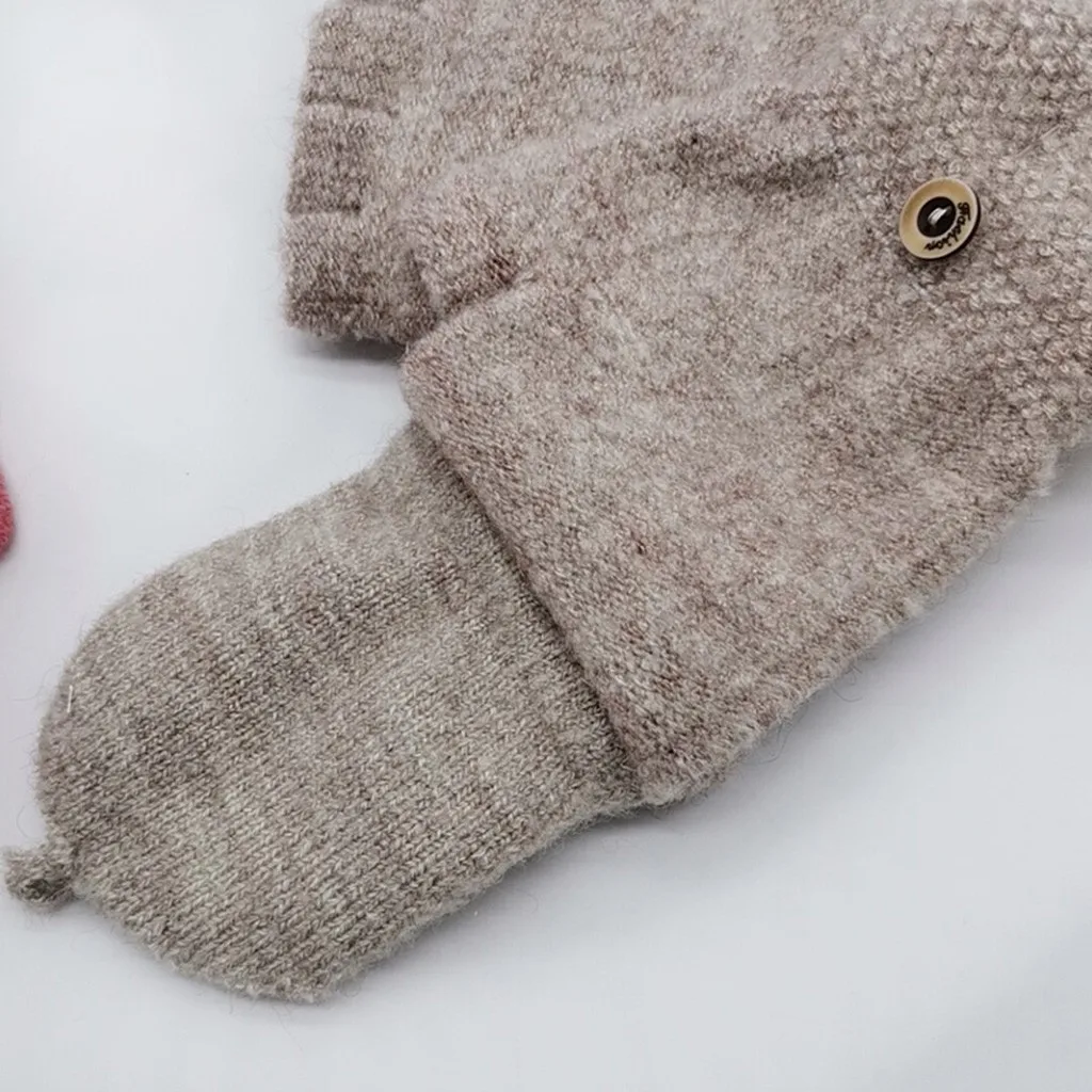 Горячая Распродажа 1 пара модные детские мужские и женские зимние теплые вязаные перчатки без пальцев