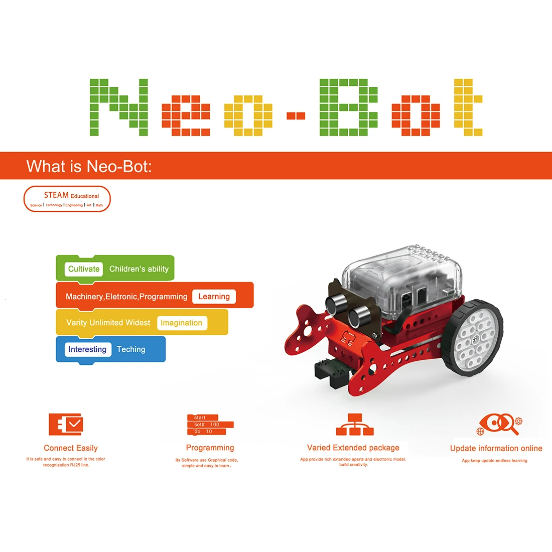 2019 Новый DIY Neo Программирование царапин интеллектуальное Предотвращение препятствий автомобиль робот набор игрушки игры-красный/зеленый