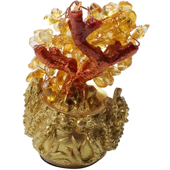 

Chinese Golden Crystal Lucky Money Fortune Tree LUCKY Fortune Wealth Home Office Decoration Ornament Best Gifts