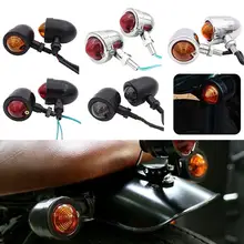 2 uds Vintage motocicleta LED Luz de señal de giro indicador luz intermitente