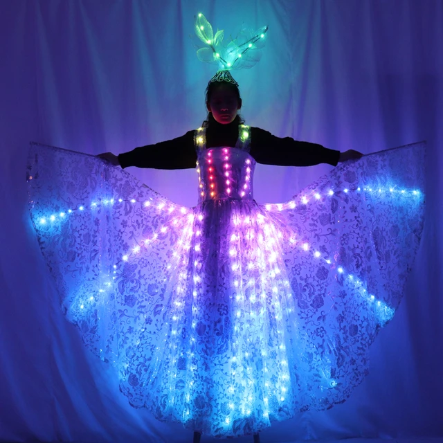 Neue Ful Farbe Pixel LED Rock Dreamy leucht Hochzeit Kleid LED