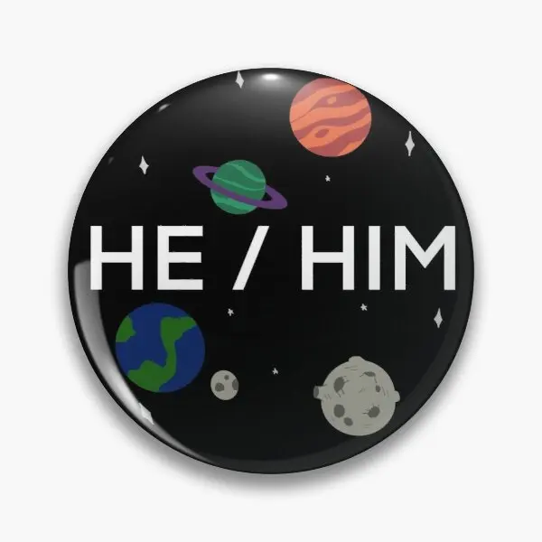 

He Him Pronouns Soft Button Pin Funny Hat Cartoon Brooch Lapel Pin Women Cute Decor Jewelry Collar Lover Metal Clothes Gift