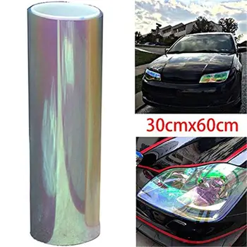 

30*60cm Car Stickers and Decals Transparent Chameleon Color Changing Tint Vinyl Wrap Sticker Headlight Film Car Light Lamp