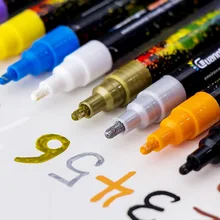 12/18 Цвета акриловые Краски маркер для белой доски художественный Маркер для белой доски для Керамика стекло ROCK фарфоровая кружка дерево Ткань Холст Краски ing 0,7 мм