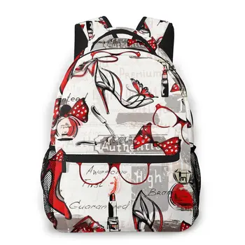 

2020 Backpack Women Backpack Fashion Shoulder Bag High HeelsRed Lipstic School Bag For Teenage Girl Children Backpack Travel Bag