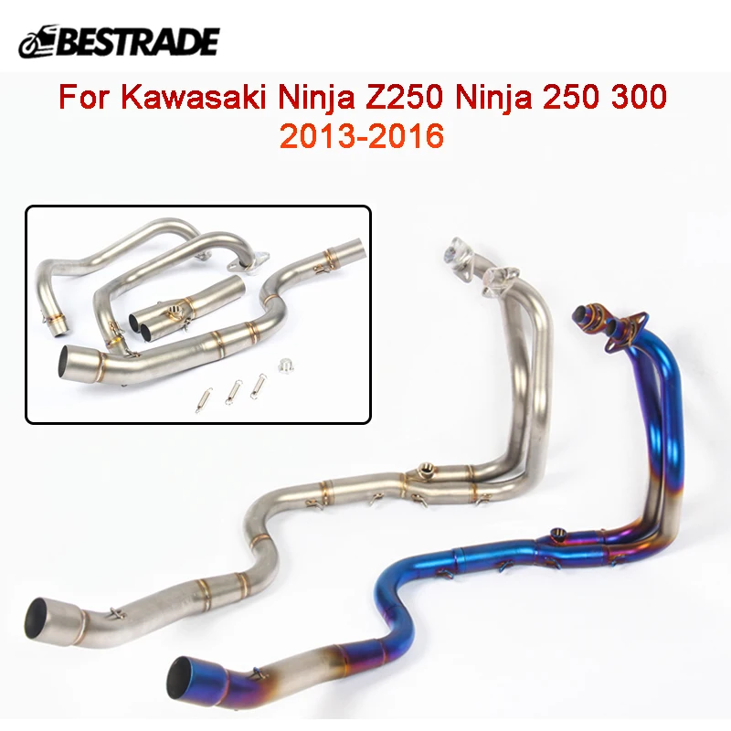 

Front Pipe For Kawasaki Z250 Z300 Ninja 250 300 2013-2016 Exhaust Header Mid Connect Link Tube Motorcycle Slip On 51mm Mullers