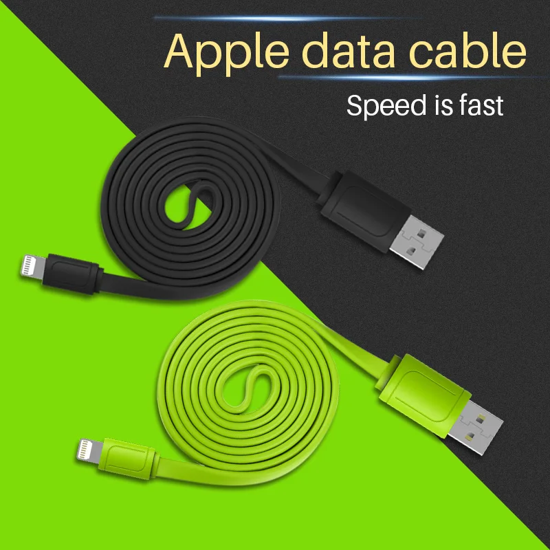Модная форма Noodle прочный кабель для быстрой зарядки iphone X 6 6s 5s 7 8 XR plus usb ipad Digital Apple