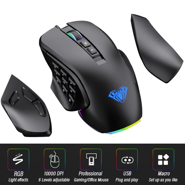 ZELOTES – souris optique de jeu C-12, avec câble USB, 12 boutons  programmables, pour ordinateur et jeu, 4 DPI réglables, 7 lumières LED -  AliExpress