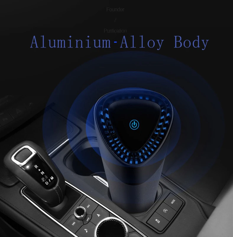 Автомобильный очиститель SHODA usb с отрицательным ионом, Hepa фильтр, свежий Портативный USB алюминиевый сплав, автомобильный ионный очиститель воздуха
