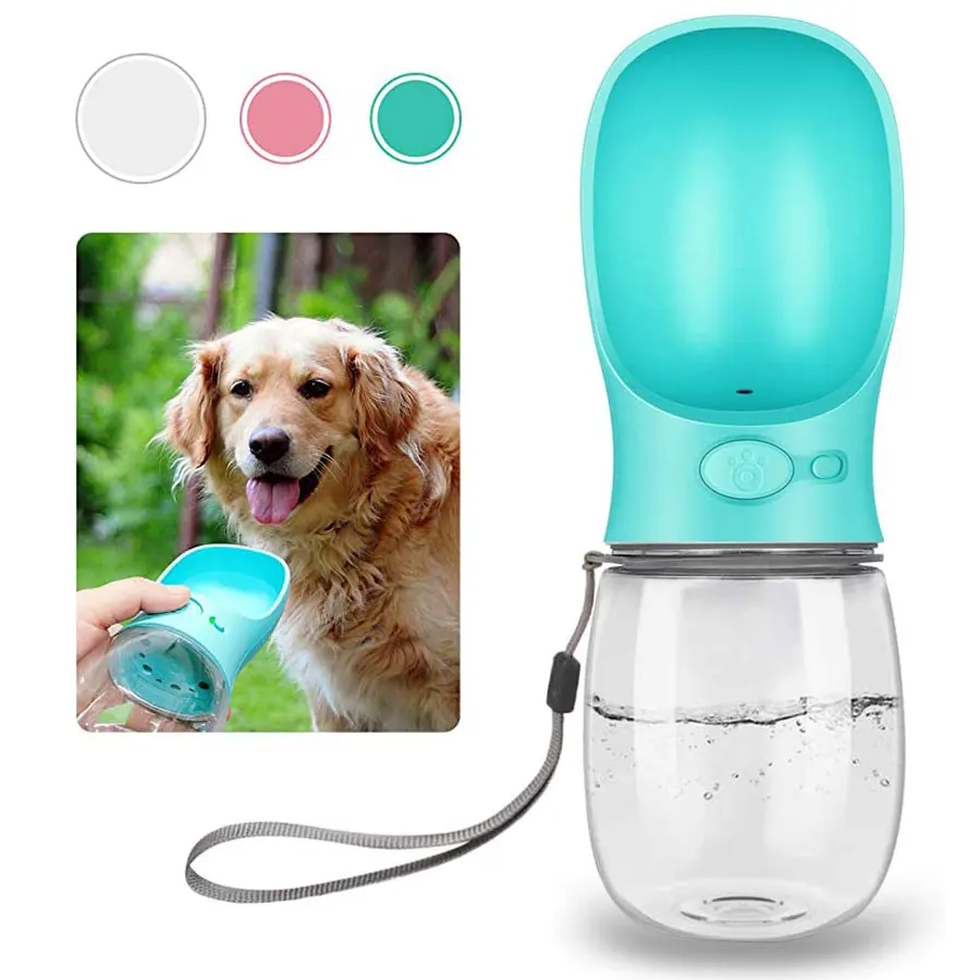 Botella de agua portátil para perros pequeños, medianos y grandes, a prueba de fugas, para exteriores