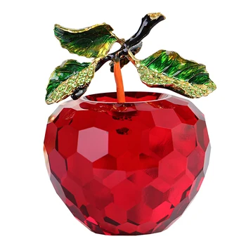 

80MM CRYSTAL CHRISTAMS APPLE PAPERWEIGHT GLASS PAPERWEIGHT FRUIT CRAFTS GIFTS ART&COLLECTION SOUVENIR HOME WEDDING DECORATION