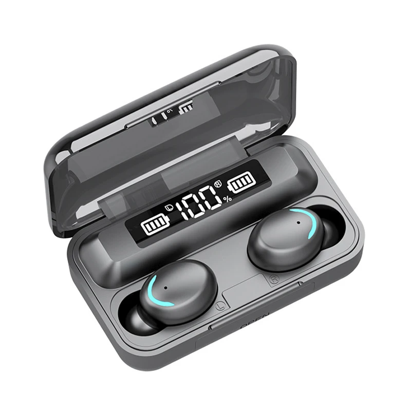 9D стерео Bluetooth наушники TWS 5 0 беспроводные CVC8.0 IPX7 водонепроницаемый светодиодный
