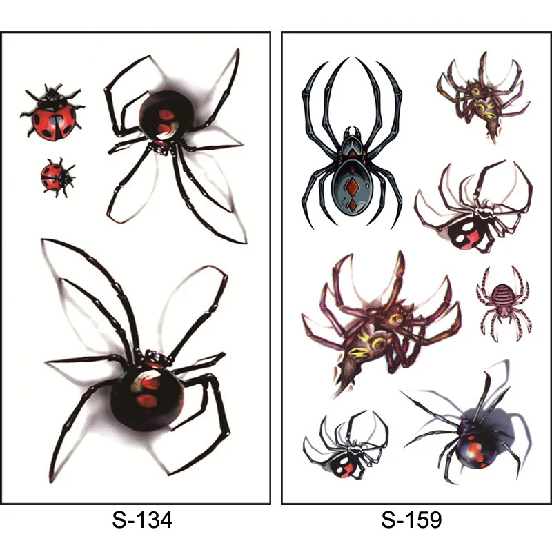 

3D Spider Tatoo Scorpion Temporary Tattoo Stickers For Halloween Fake Tattoo Body Art Tatuajes Joke Tatouage Temporaire