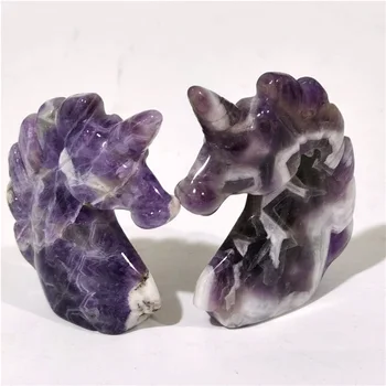 

Wholesale 2.5Inch High Quality Natural Dream Amethyst Unicorns Shape Stone Hand Crafted & Polished For Gift &Home Decor XSY