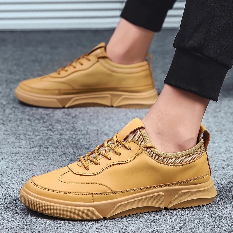 

BIGFIRSE New Men's Leather Casual Shoes Trend Original Sneakers for Men Fashion Light Comfortable Men Shoes Zapatos Hombre Flats
