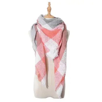 

Autumn Winter Scarf Ladies Scarf Plaid Shawl Warm Wrapped Neck Long Tassel Scarf Bufandas Invierno Mujer