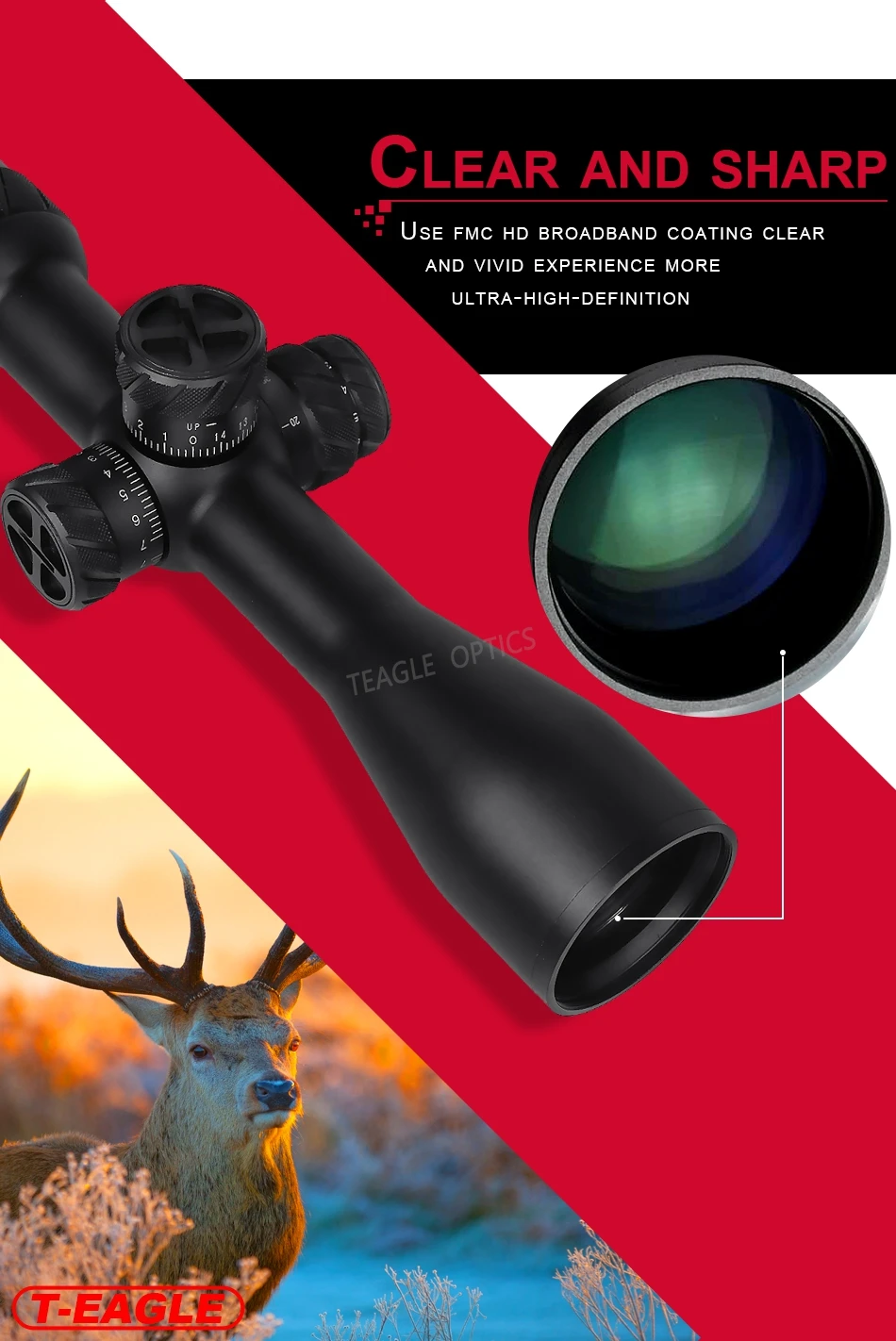 TEAGLE IMAX 2-16X44 SFIR вторая фокальная плоскость тактическая Оптика прицел стрельба и охота прицел с подсветкой для P