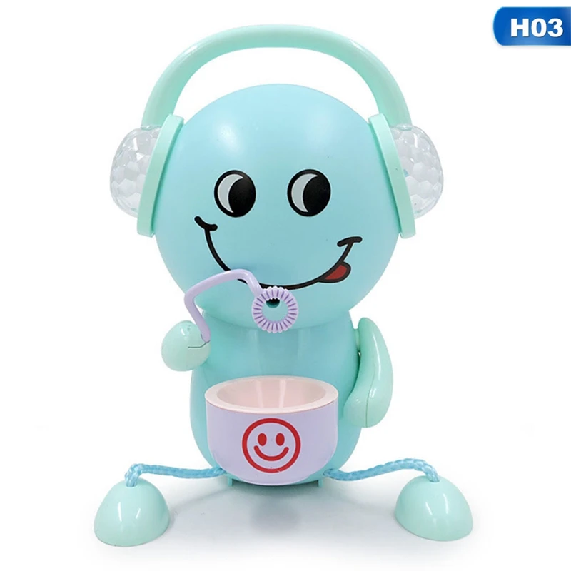 Открытый пузырь мультфильм Ванна игрушка наушник Expression Bubble Maker ванна для Купания Мыло машина для детей с музыкальной водой игрушка - Цвет: 3