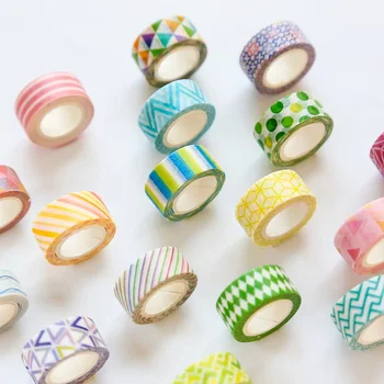 

4pcs Super Mini Color Paper Washi Tape 10mm Lace Plaid Mosaic Pattern Masking Tapes Stickers Home DIY Art Diary Decoration A6012