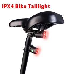 Feu arrière de vélo intelligent étanche à LED COB, rechargeable par USB, avec détection de freinage automatique, pour cyclisme 