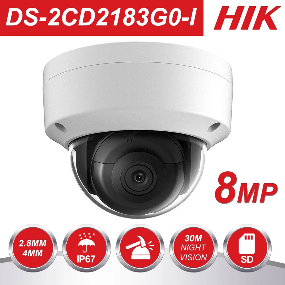 8CH Hikvision POE NVR комплекты видеонаблюдения с 6 шт. 8MP ip-камера Сетевая безопасность ночное видение CCTV системы безопасности наборы