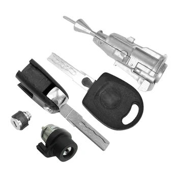 

beler 5pcs Car Door Lock Cylinder Key Kit Fit For VW Jetta MK5 2006-2012 1KD800375E 1KD 800 375 E
