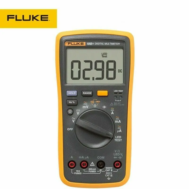 Fluke 18B+ Высокоточный цифровой мультиметр 4000 переменного/постоянного тока и напряжение измеритель частоты+ Портативный мягкий чехол