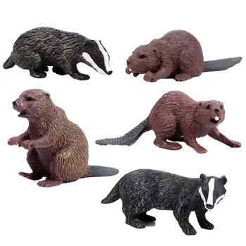 

Simulation forest wild animal model Badger Wolverine Anteater Beaver Bear action figure PVC toy figurine Gift For Kids