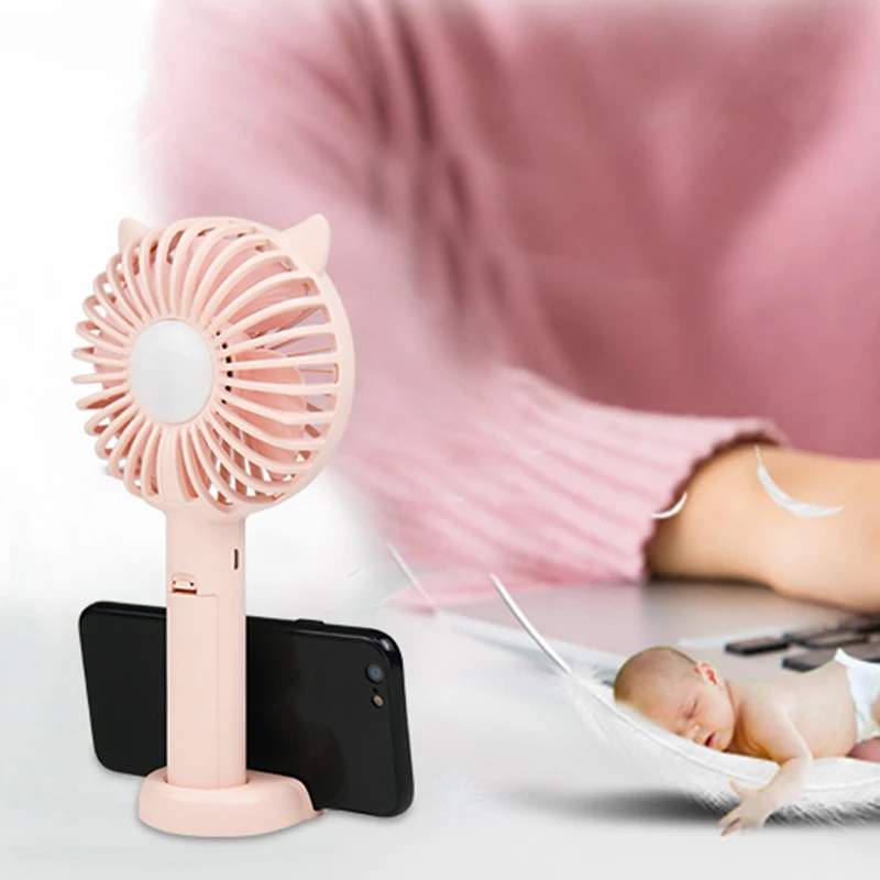 Small Portable Handheld Fan,1200MAH USB Battery Operated Mini Personal Fan with 3 Speeds for Office Home Travel Camping(Pink