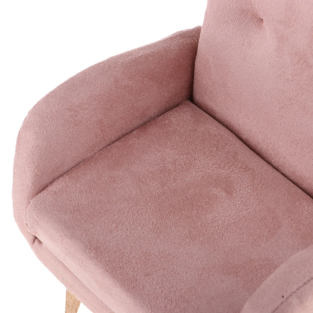 1/6 Scale Pink Flannelette Japanese Sofa Couch Armchair Model for Dolls House Living Room Bedroom Furniture Decoration