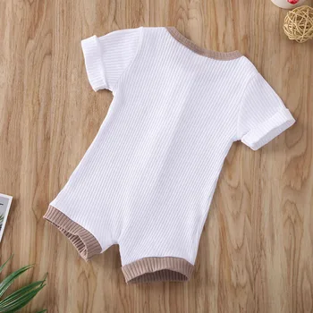 Pudcoco US Stock 0-18M Newborn Baby Boys Girls Clothes Short Sleeve Cotton Jumpsuit Bodysuit Cotton Outfit Summer 4