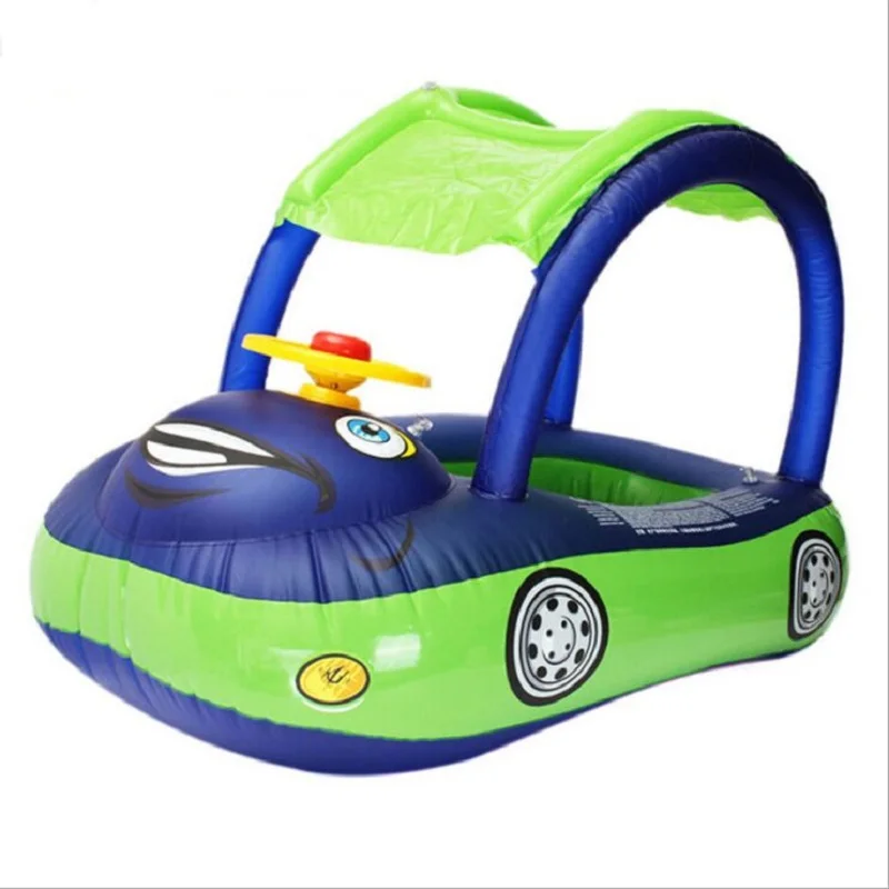 Inflatable swimming rings for children Model car water toy Detachable awning baby swimming ring