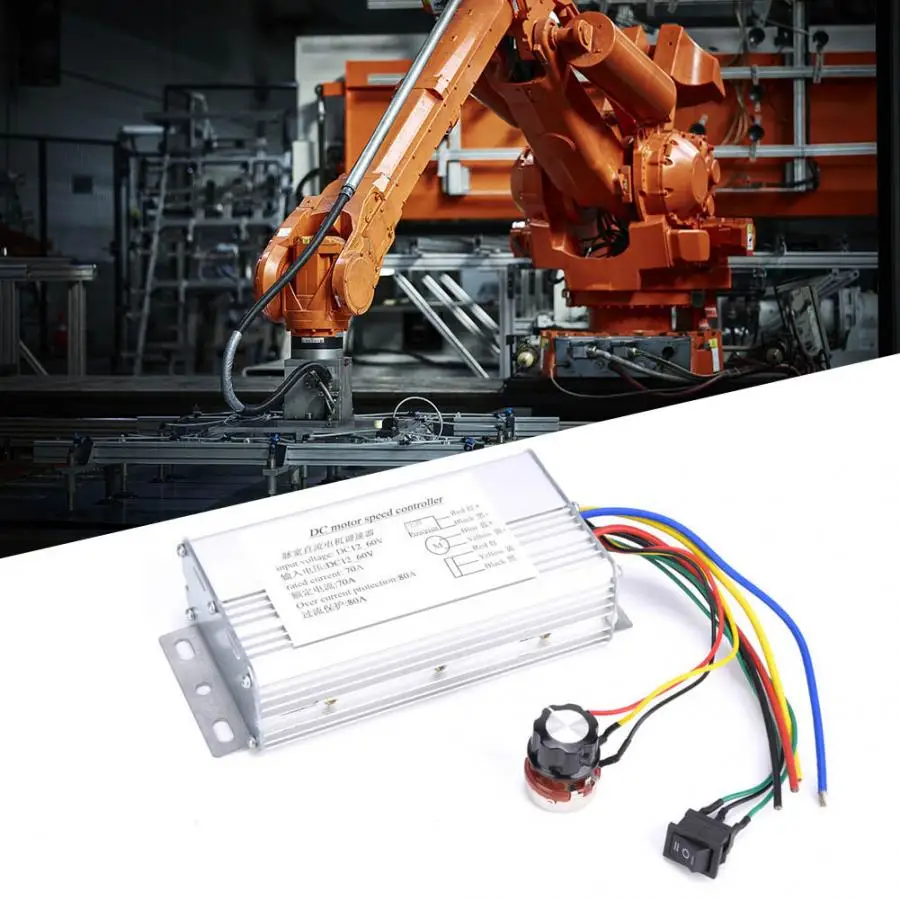12 V-60 V 70A PWM контроллер двигателя постоянного тока Реверсивный передний/Обратный вращение деталей двигателя