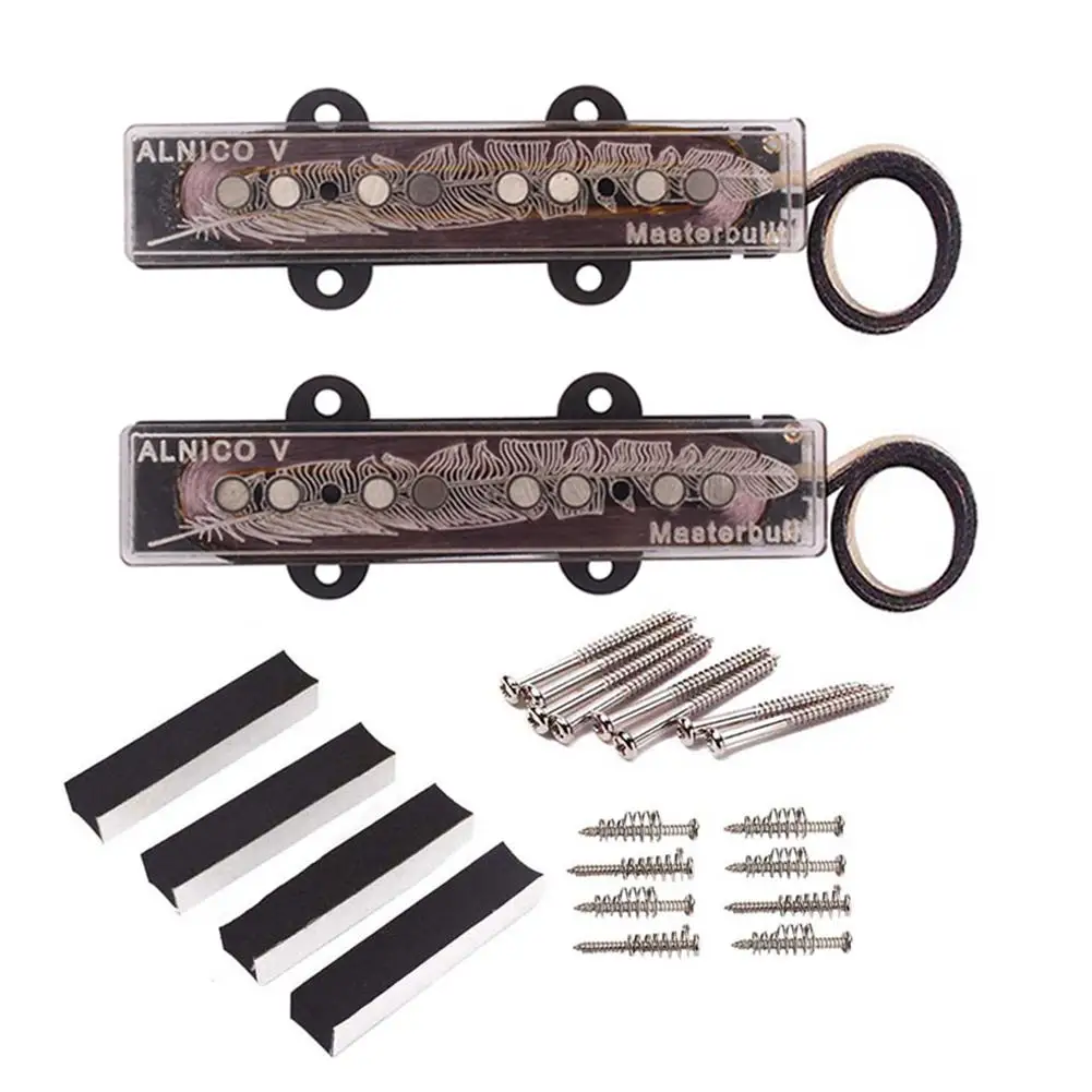 

Jazz Bass 4 Strings Single Coil Pickups Set Audio Transducer Guitar Accessory