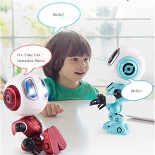 Smart Touch Sensing Talking Robot Toy  Head Touch-Sensitive  LED Lights Alloy Robot Toys For Kids Gift Red Green Blue Boy Toys